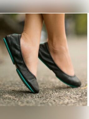 Tieks Gavrieli Ballet Flats Womens 9 Matte Black Leather Foldable Casual Slip On